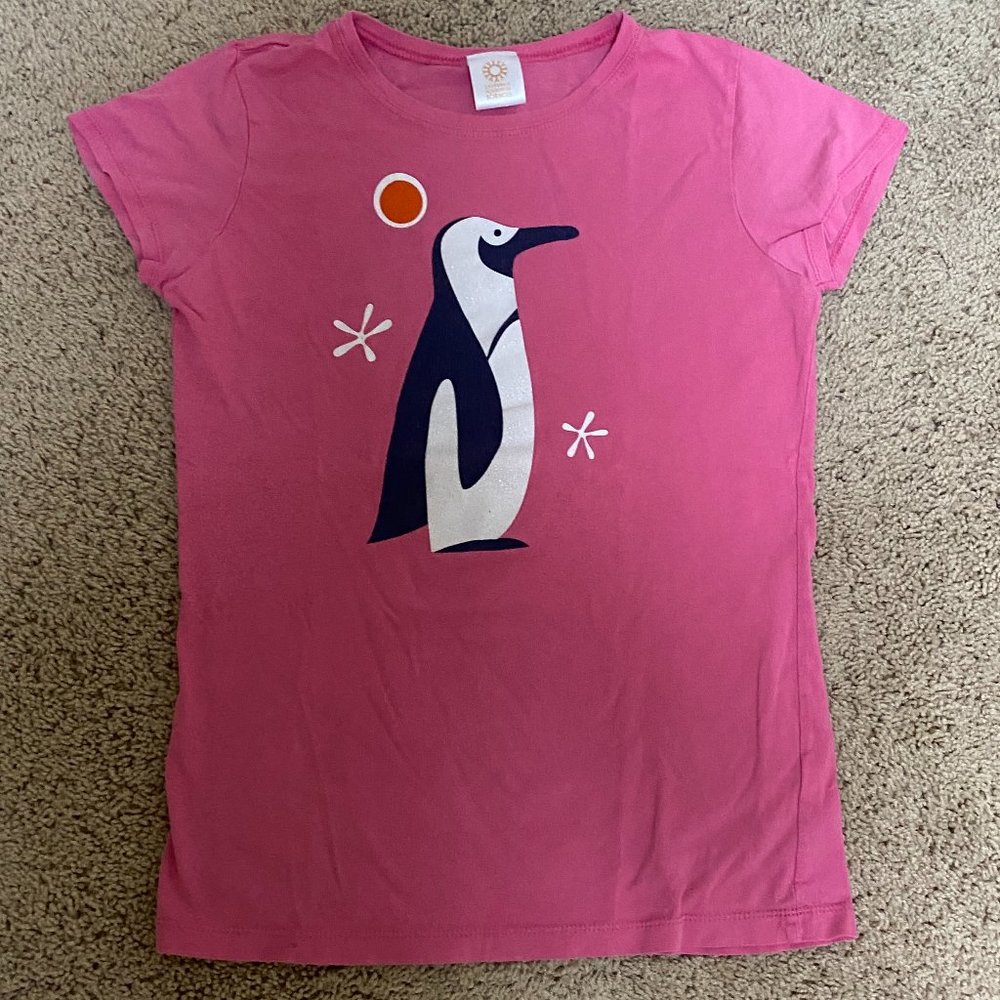 Pink Girls Shirt with Penguin (XL)